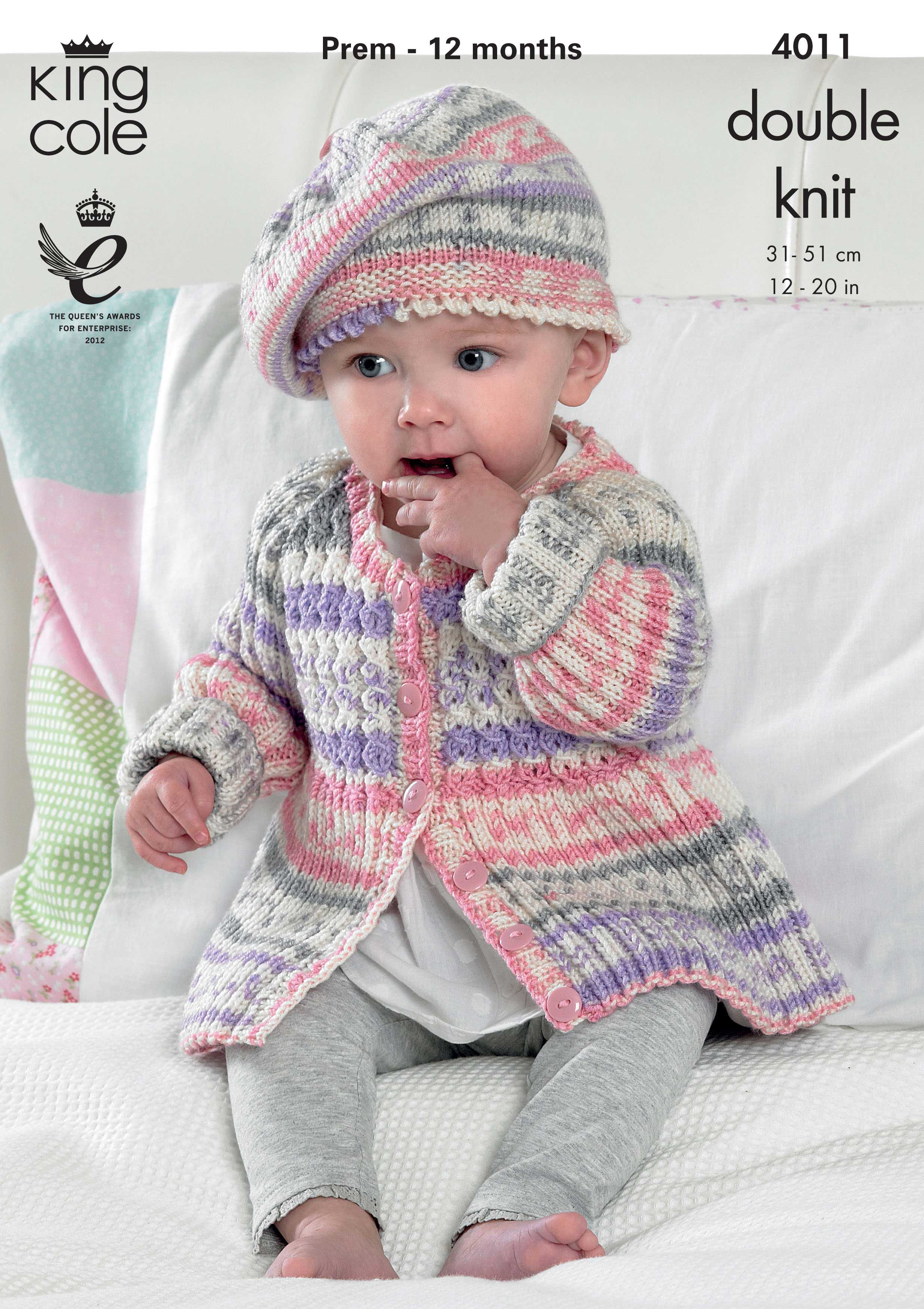 Baby Girl Clothes Set Knitting Pattern 4011 King Cole