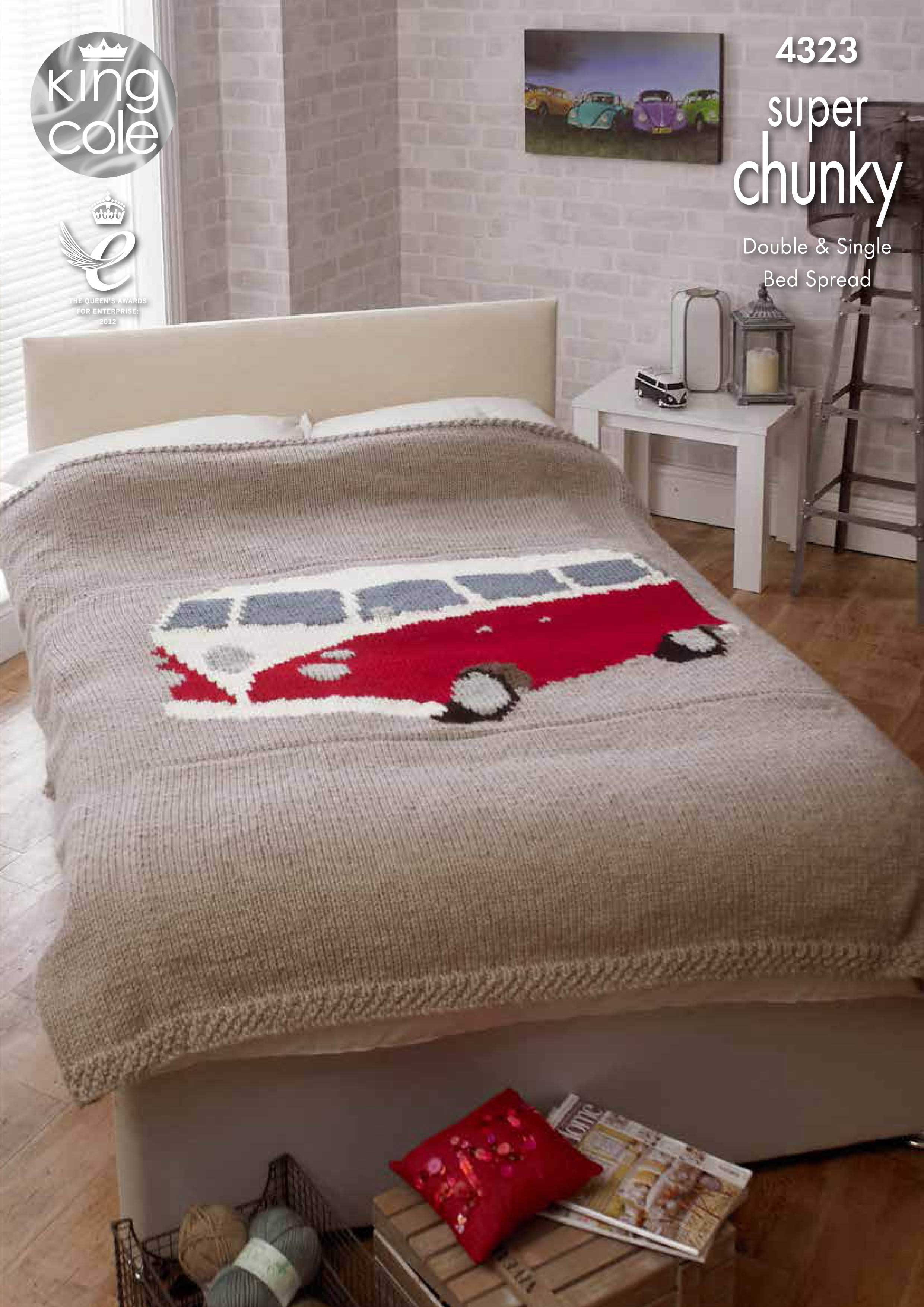 Easy to Follow Camper Van Bed Throws Knitted with Big Value Super