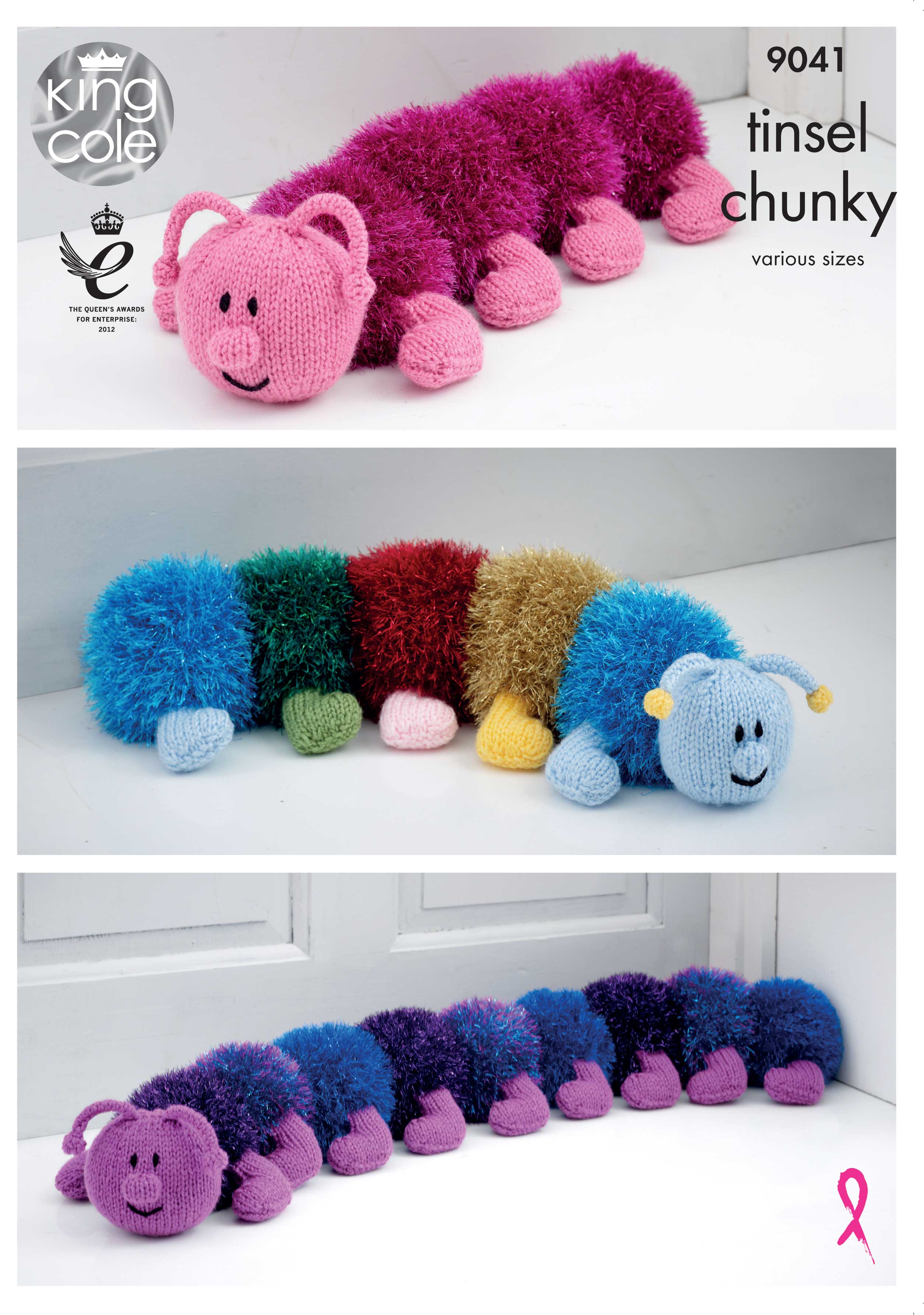 Easy to Follow Centipedes Knitted with Tinsel Chunky Knitting Patterns